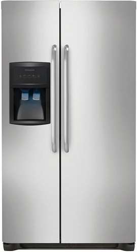 Frigidaire FFHS2622MS 26.0 cu. ft. Side by Side Refrigerator, SpillSafe Glass Shelves, Gallon Door Bins, Humidity-Controlled Crisper, External Ice/Water Dispenser