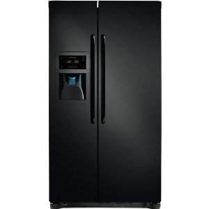 Frigidaire FFSC2323LE 22.6 cu ft Counter Depth Side by Side Refrigerator, Store More System, Water Filtration, External Dispenser, Ebony Black