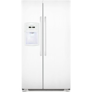 Frigidaire FFSC2323LP 22.6 cu ft Counter Depth Side by Side Refrigerator, Store More System, Water Filtration, External Dispenser, Pearl White
