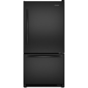 KitchenAid Architect II KBRS20EVBL 19.9 cu. ft. Counter Depth Bottom Freezer Refrigerator, FreshChill Temperature System, Humidity-Controlled Crispers, Internal Water Dispenser & Ice Maker, Black