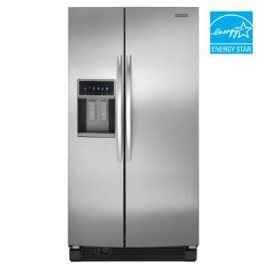 KitchenAid Architect II KSRJ25FXMT 25.6 cu. ft. Side by Side Refrigerator, Adjustable SpillClean Glass Shelves, In-Door-Ice, External Ice/Water Dispenser with LCD Display, Monochromatic Satina