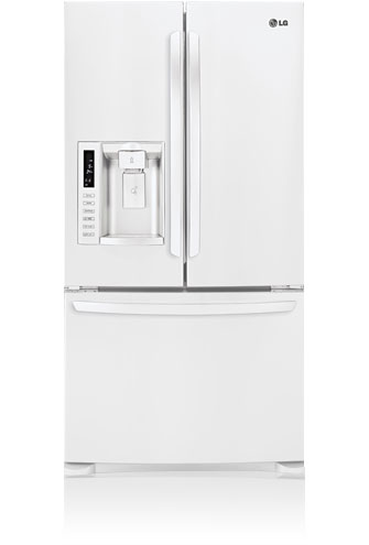 LG LFX28978SW 27.6 cu. ft. French Door Refrigerator with 4 Split Glass Shelves, Glide N' Serve Drawer, IcePlus, External Ice/Water Dispenser and Linear Compressor, Smooth White