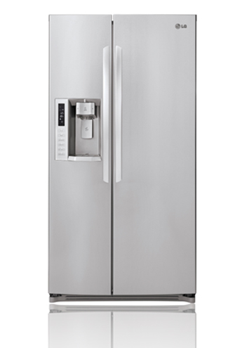 LG LSC24971ST 23.5 cu. ft. Counter-Depth Side by Side Refrigerator, Glass Shelves, Crisper, LED Panel Lighting, External Ice/Water Dispenser and Digital LED Display/Control, Stainless Steel