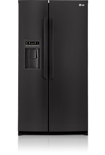 LG LSC27914SB 26.5 cu. ft. Side by Side Refrigerator, Glass Shelves, Tall Flush Mount External Ice & Water Dispenser, LED Display and Digital Controls, Smooth Black