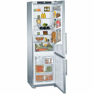 Liebherr CS1360 13 cu. ft. Freestanding Counter-Depth Bottom-Freezer Refrigerator, 4 Glass Shelves, 3 Freezer Drawers, Factory Installed Ice Maker, LED Lighting, Digital Temperature Display, Right Hand Door Swing