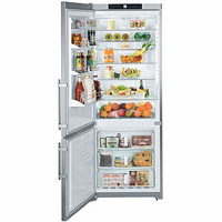 Liebherr CS1661 15.5 cu. ft. Freestanding Counter-Depth Bottom-Freezer Refrigerator with 4 Glass Shelves, 3 Freezer Drawers, Gallon Door Storage, Factory Installed Ice Maker, LED Lighting and Digital Temperature Display: Left Hand Door Swing