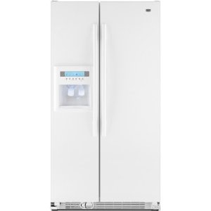 Maytag MCD2358WEW 23.1 cu. ft. Cabinet Depth Side-by-Side Refrigerator, Door-Mounted Ice Dispenser, 3 Slide-Out Spillguard Glass Shelves, Gallon Door Storage, Humidity-Controlled Crisper, Adjusti-Temp Deli Drawer