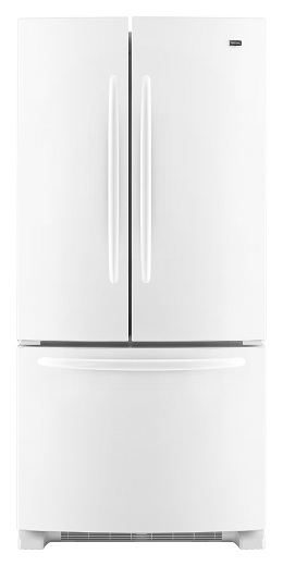 Maytag MFF2258VEW 22.0 cu. ft. French Door Refrigerator, Adjustable Spill-Catcher Glass Shelves, Pick-Off Gallon-Plus Door Bins, Automatic Moisture Control, Electronic Dual Cool System