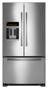 Maytag Ice2O EcoConserve MFI2670XEM 25.5 cu. ft. French Door Refrigerator, 4 Spill-Catcher Glass Shelves, Wine Holder, LED Interior Lighting, SmoothClose Freezer Drawer, External Water/Ice Dispenser