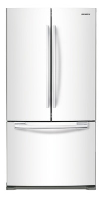 Samsung RF197ACWP 17.8 cu. ft. Counter-Depth French Door Refrigerator, 3 Adjustable Glass Shelves, Humidity Controlled Crispers, Ice Maker, LED Lighting, Internal Digital Display