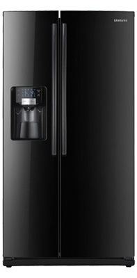 Samsung RS263TDBP 26 cu. ft. Side by Side Refrigerator, 4 Glass Shelves, LED Lighting, Twin Cooling System, Power Freeze/Cool Options, Compact Icemaker, External Water/Ice Dispenser