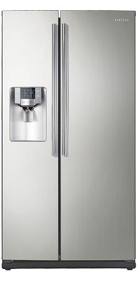 Samsung RS267TDPN 26 cu. ft. Side by Side Refrigerator, 4 Spill Proof Glass Shelves, Twin Cooling, LED Tower Lighting, Wine Rack, Cool Select Zone, In-door Ice Maker, External Water/ Ice Dispenser
