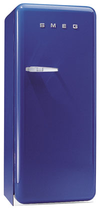 Smeg FAB28UBL 9.22 cu. ft. 50's Style Refrigerator, Antibacterial Interior, Ice Compartment, Adjustable Glass Shelves