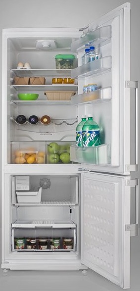 Summit FFBF240WIM 9.85 cu. ft. Counter-Depth Bottom-Freezer Refrigerator, Adjustable Glass Shelves, Wine Shelf, Quick Freezer Compartment, Frost Free, Ice Maker