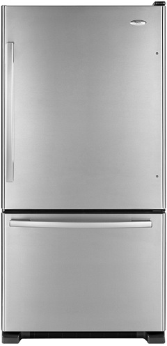 Whirlpool Gold GB9FHDXWS 18.5 cu. ft. Bottom-Freezer Refrigerator, 5 Spillproof Glass Shelves, Clear Humidity-Controlled Crisper, Slide-Out Freezer Drawer, Factory Installed Automatic Ice Maker